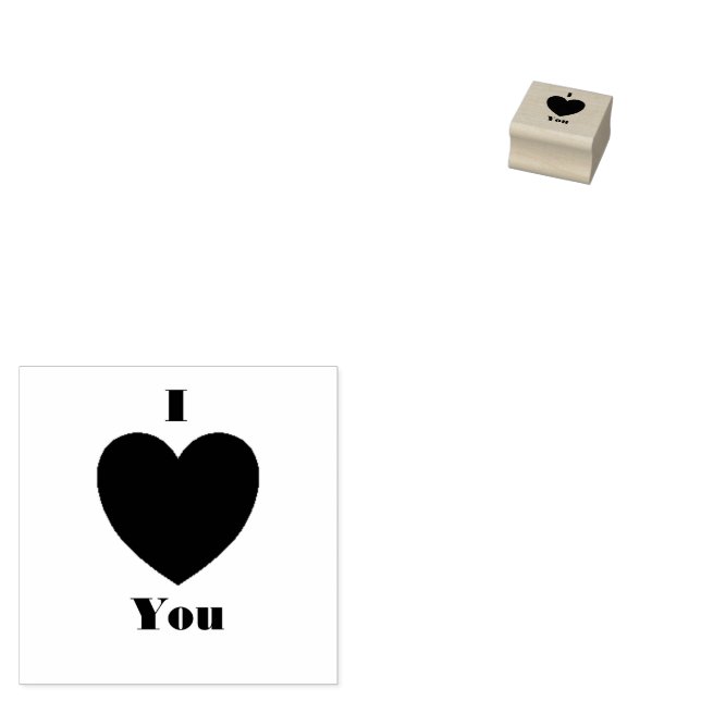 Eu te amo Carimbo de Borracha (Carimbado)