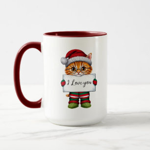 Eu Te Amo, Cat Personalizada Caneca De Natal