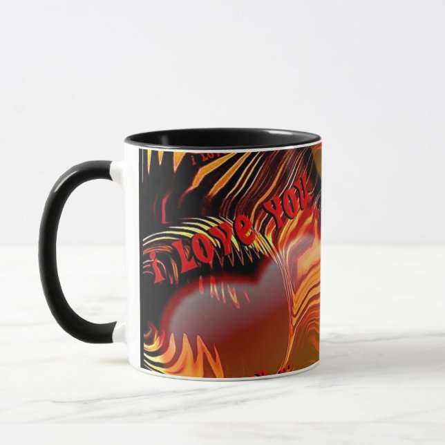 eu te amo corações, caneca de cerâmica (Esquerda)