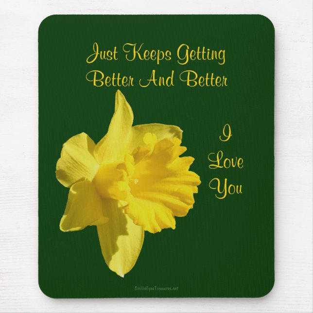 Eu Te Amo Daffodil Flower Photo Mousepad (Frente)