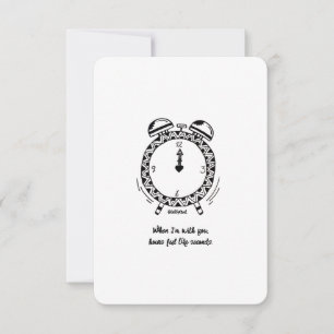 Eu te amo, horas parecem segundos, cartão plano