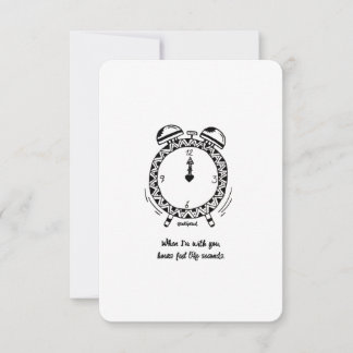 Eu te amo, horas parecem segundos, cartão plano