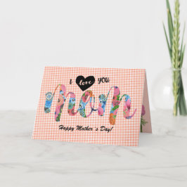 Eu te amo mãe | Cartão do dia da mãe