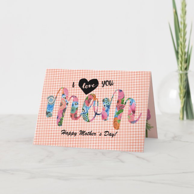 Eu te amo mãe | Cartão do dia da mãe (Frente)