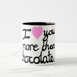 Eu te amo mais do que a caneca do chocolate