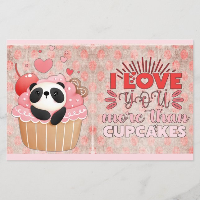 Eu Te Amo Mais Do Que Cupcakes Namorados De Panda (Frente)