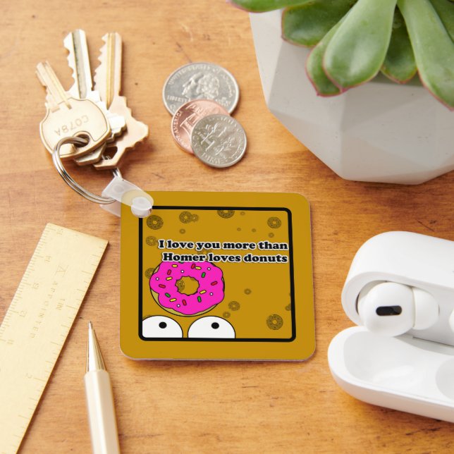 Eu te amo mais do que o rosquinha Chaveiro (Mesa)