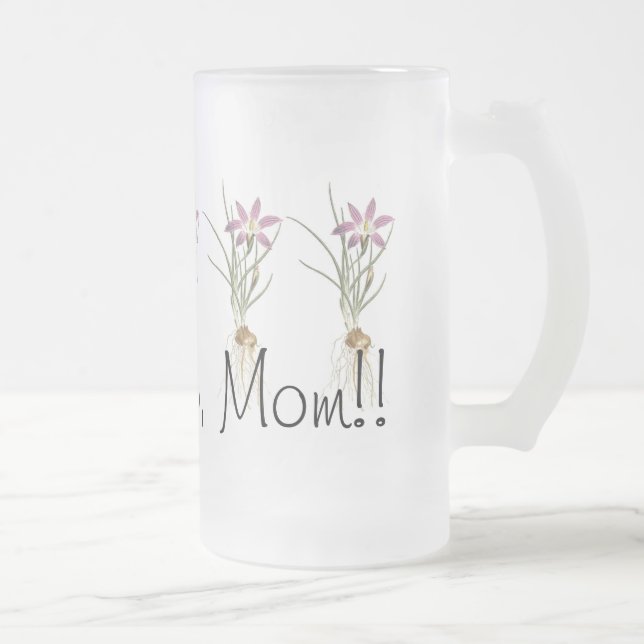 Eu te amo, MAMÃ! Caneca bonito da arte das flores (Direita)