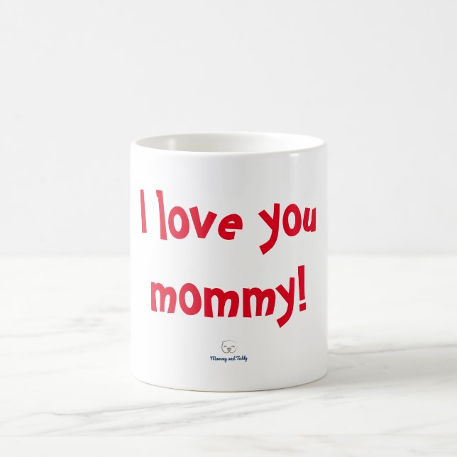 "Eu te amo mamãe", caneca de Mamãe e Ursinho (Centro)