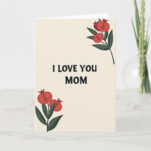 Eu Te Amo Mamãe Cartão Botânico