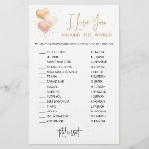 Eu te amo no jogo mundial com Respostas