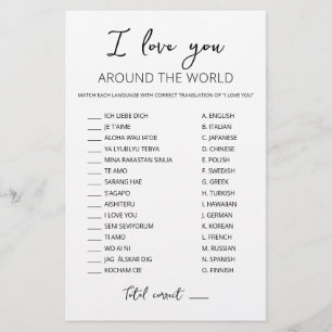 Eu te amo no jogo mundial com Respostas