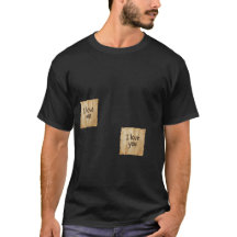 "Eu Te Amo" Notas Adhesivas Camiseta Preta Minimal