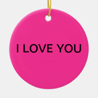 "EU TE AMO" ornamento cor-de-rosa