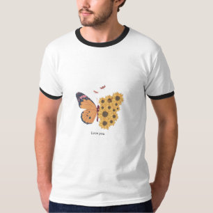 Eu te amo projetando uma bela e melhor camiseta