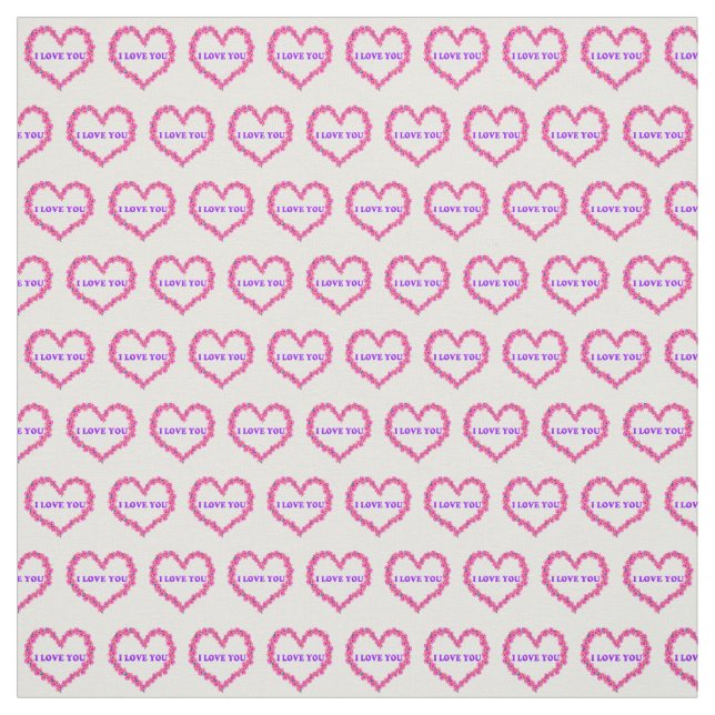 Eu Te Amo Tecido Fundo Branco (Modelo)