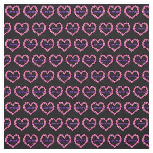 Eu Te Amo Tecido Fundo Negro (Modelo)