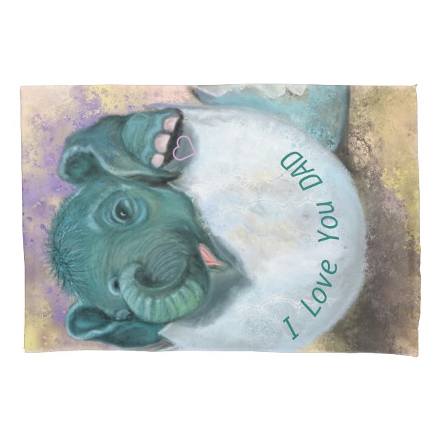 Eu Te Amo Travesseiro Pai Caso Bebê Elefante Odian (Frente)