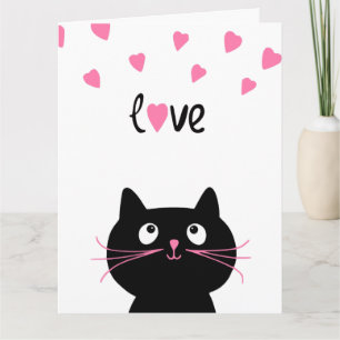 EU TE AMO, UM CARTÃO DE GATO PRETO