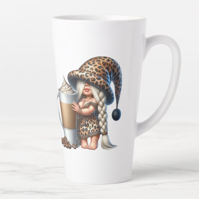 Eu te amo um latte 17 oz. Caneca (Direita)