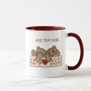 Eu te amo urso de ursinho customizável - caneca
