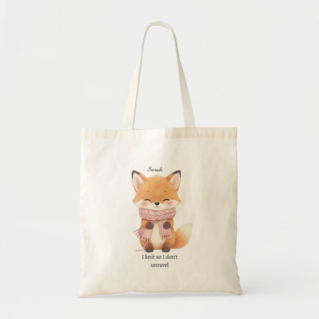 Eu teço para não desfazer Bolsa Tote (Frente)