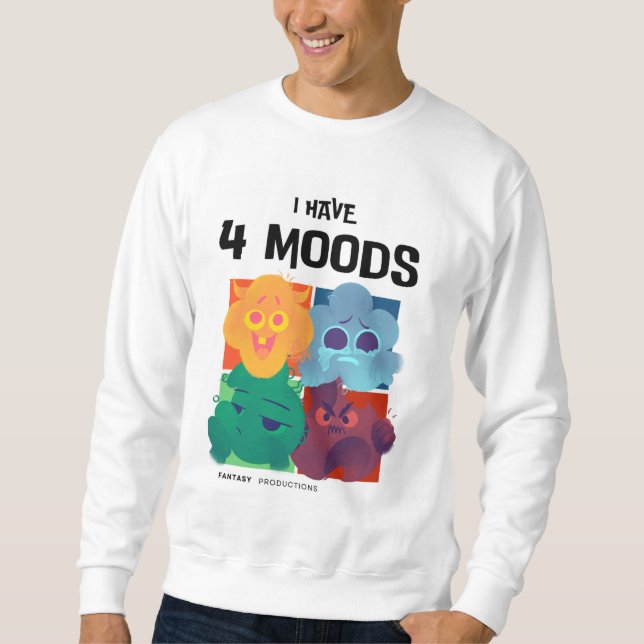 "Eu tenho 4 Moods", camiseta gráfica para homens (Frente)