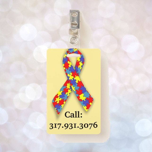 Eu tenho autismo. Às vezes eu CORRO - Crachá de id (Criador carregado)