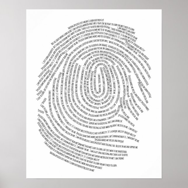 "Eu tenho dislexia!" Pôster (Frente)