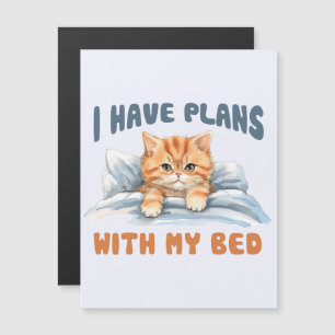 Eu tenho planos com minha cama - Gato Laranja Louc