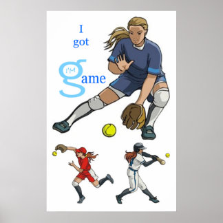 Eu tenho Poster de jogo (Softball)