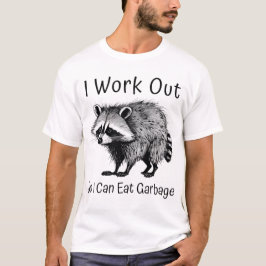 Eu trabalho - Camiseta Raccoon