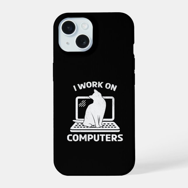 Eu Trabalho Com Computadores Amante de Gato Engraç (Verso)