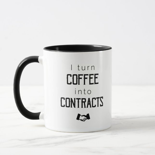 Eu transformo o café em contratos - caneca do (Esquerda)