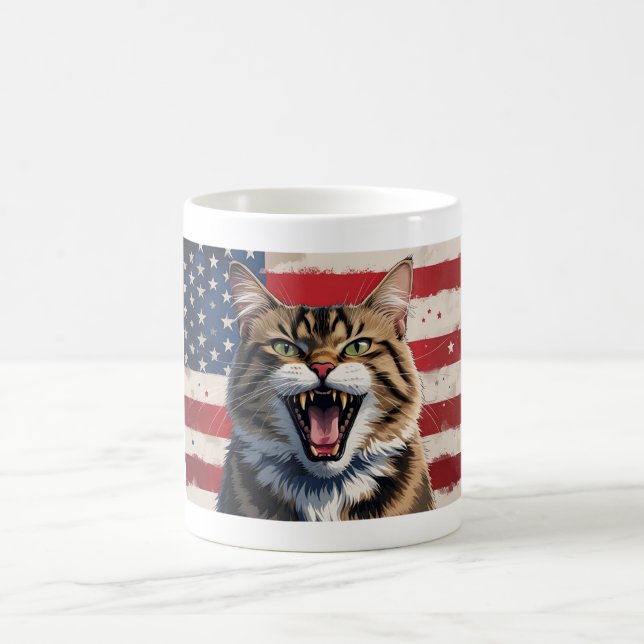 Eu usei para a liberdade - caneca de gato patrióti (Centro)
