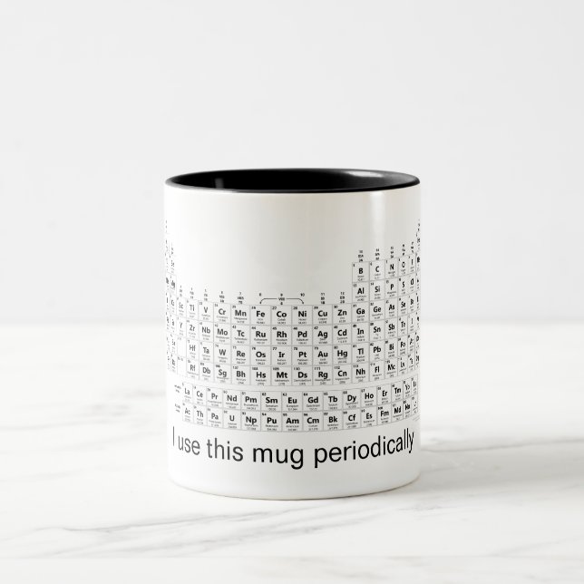 Eu uso esta caneca periodicamente, mesa periódica (Centro)