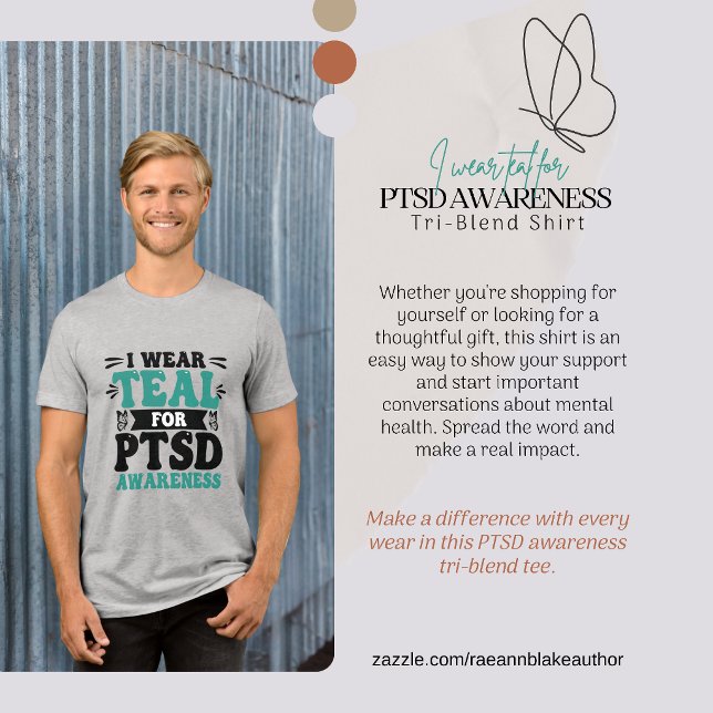 Eu Uso Verde Azulado para Camiseta Tri-Blend de Co (Criador carregado)