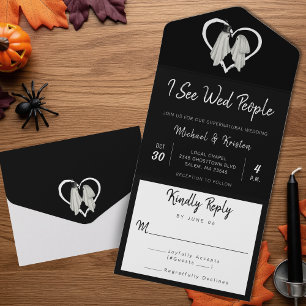Eu Vejo Casamento de Halloween De Fantasmas Da Pes