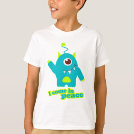Eu venho na camiseta Aqua da alienígena de paz