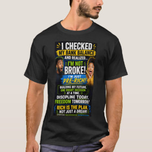 Eu verifico a minha camiseta de saldo bancário 