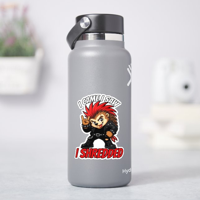 Eu Vim Eu Vi Eu Destruí Adesivo de Ourico-Cacheiro (HidroFlask)