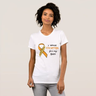 Eu visto a laranja para minha camisa da