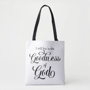 Eu viverei na Bolsa Tote da Bondade de Deus
