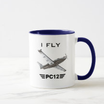 Eu vôo a caneca de café piloto de PC12-