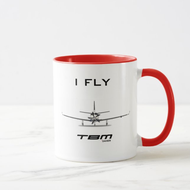 Eu vôo TBM - caneca de café piloto (Direita)
