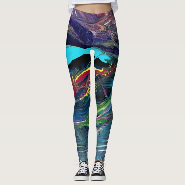 Eu Vou 1 Leggings Abstratas (Frente)