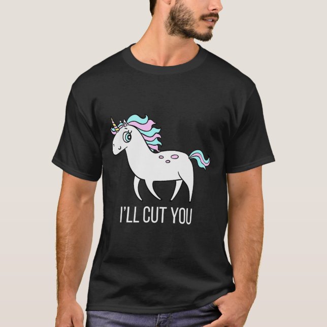 Eu vou te cortar! Camiseta engraçada de presente d (Frente)