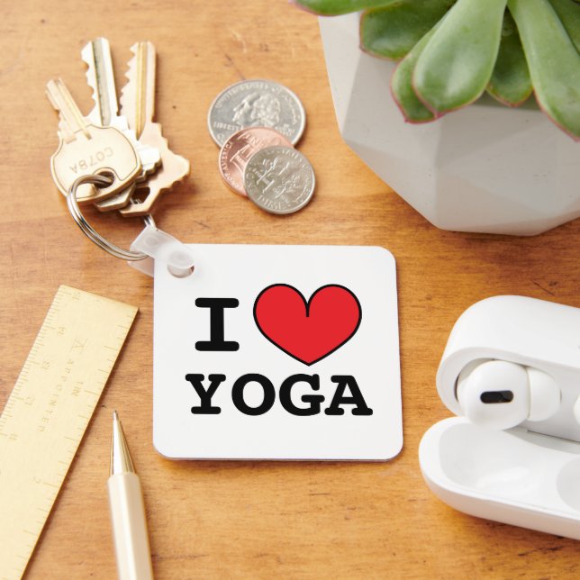 Eu ❤ YOGA presente de chaveiro personalizado com c (Mesa)