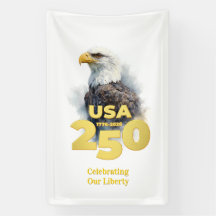 EUA 250: Águia-careca aquarela & Ouro