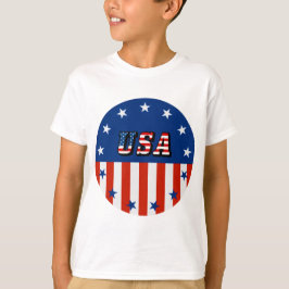 EUA - Bandeira Americana e Estrelas em Camisa Circ